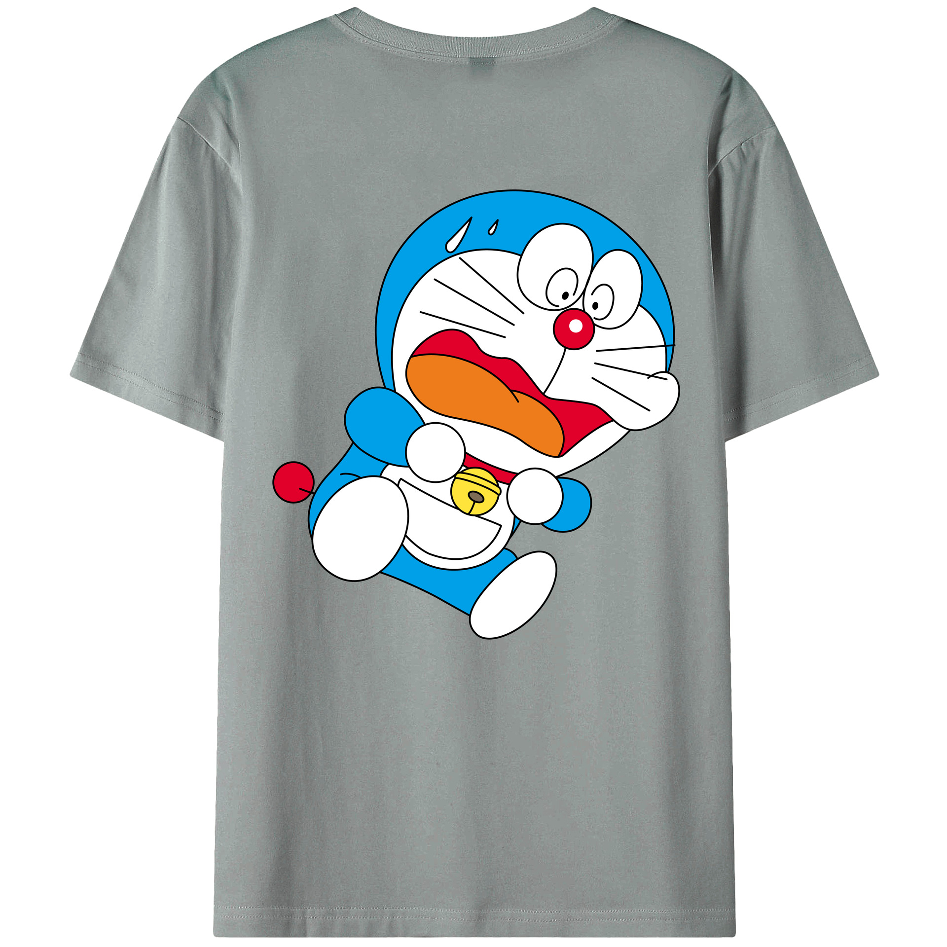 （画像用） ドラえもん Doraemon 綿100％ メンズ半袖Tシャツ（バックプリント） 通気性